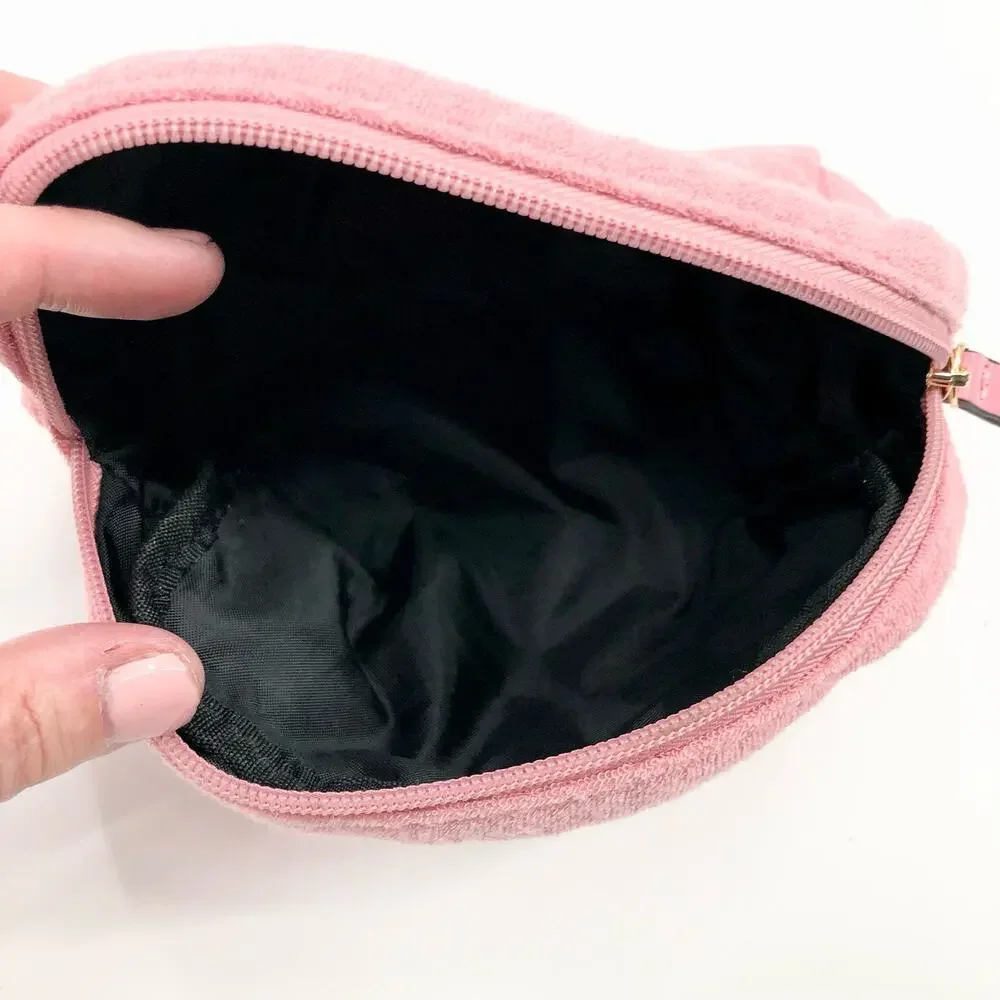 Victoria's Secret Pink Terrycloth Make-up Bag Toiletry Bag Embroidered VS
